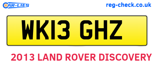 WK13GHZ are the vehicle registration plates.