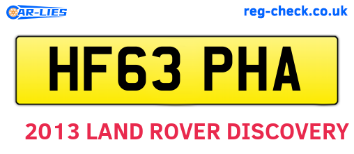 HF63PHA are the vehicle registration plates.