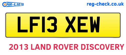 LF13XEW are the vehicle registration plates.