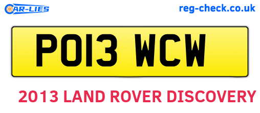 PO13WCW are the vehicle registration plates.