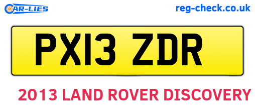 PX13ZDR are the vehicle registration plates.