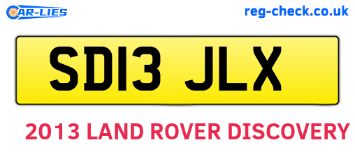 SD13JLX are the vehicle registration plates.
