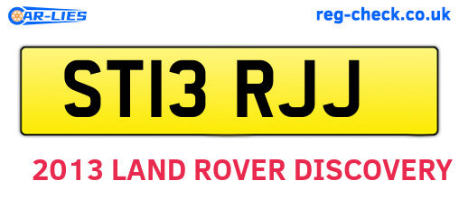 ST13RJJ are the vehicle registration plates.