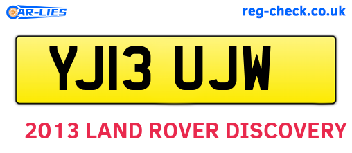 YJ13UJW are the vehicle registration plates.