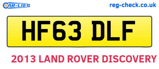 HF63DLF are the vehicle registration plates.