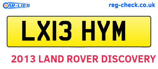 LX13HYM are the vehicle registration plates.