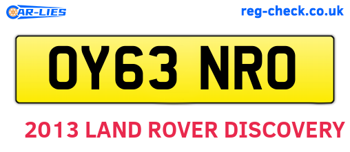 OY63NRO are the vehicle registration plates.