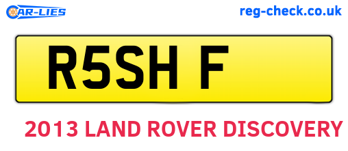 R5SHF are the vehicle registration plates.