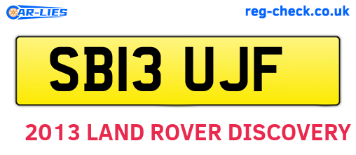 SB13UJF are the vehicle registration plates.