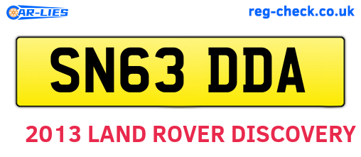 SN63DDA are the vehicle registration plates.