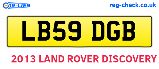 LB59DGB are the vehicle registration plates.