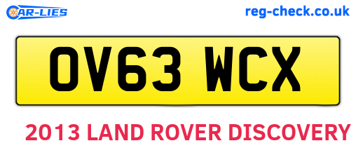 OV63WCX are the vehicle registration plates.