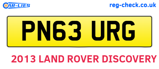 PN63URG are the vehicle registration plates.