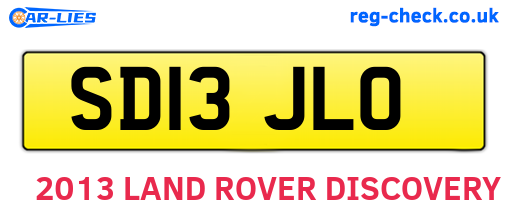 SD13JLO are the vehicle registration plates.