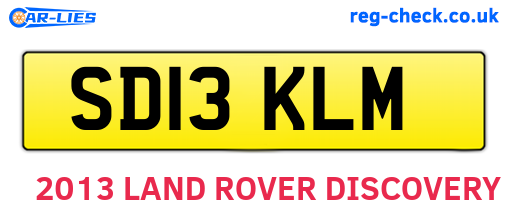 SD13KLM are the vehicle registration plates.