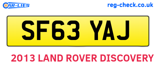 SF63YAJ are the vehicle registration plates.