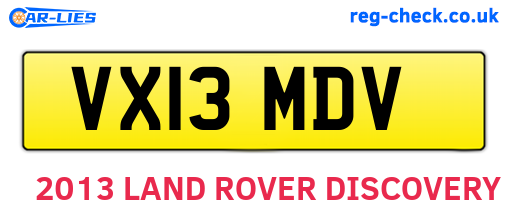 VX13MDV are the vehicle registration plates.