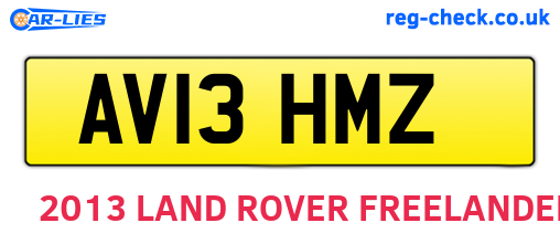 AV13HMZ are the vehicle registration plates.