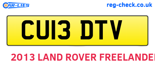 CU13DTV are the vehicle registration plates.