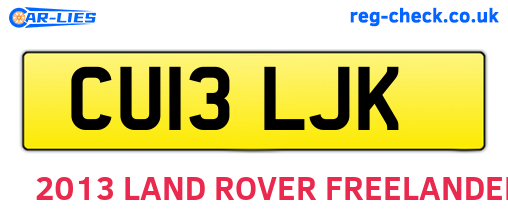 CU13LJK are the vehicle registration plates.