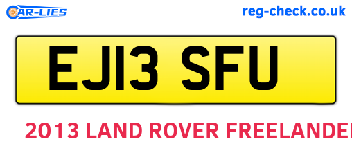 EJ13SFU are the vehicle registration plates.