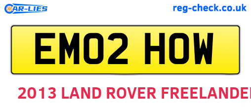 EM02HOW are the vehicle registration plates.