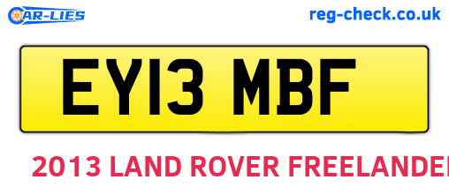 EY13MBF are the vehicle registration plates.