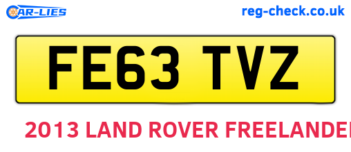 FE63TVZ are the vehicle registration plates.