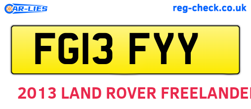 FG13FYY are the vehicle registration plates.
