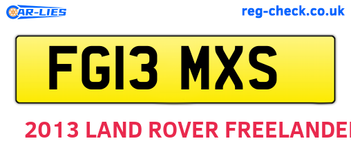 FG13MXS are the vehicle registration plates.