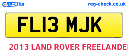 FL13MJK are the vehicle registration plates.
