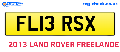 FL13RSX are the vehicle registration plates.