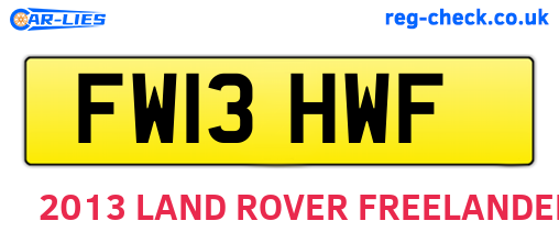 FW13HWF are the vehicle registration plates.