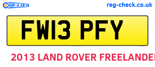 FW13PFY are the vehicle registration plates.