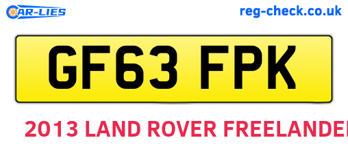 GF63FPK are the vehicle registration plates.