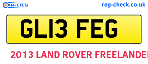 GL13FEG are the vehicle registration plates.