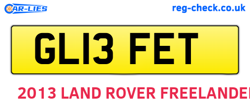 GL13FET are the vehicle registration plates.