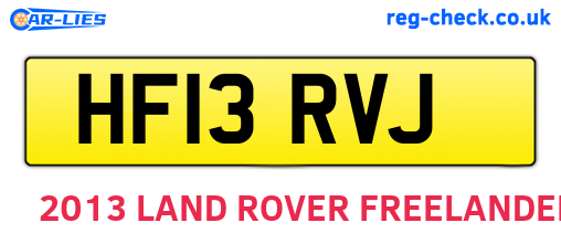 HF13RVJ are the vehicle registration plates.