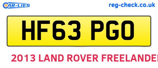 HF63PGO are the vehicle registration plates.