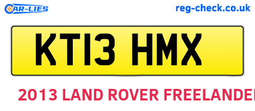 KT13HMX are the vehicle registration plates.