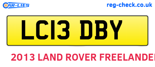 LC13DBY are the vehicle registration plates.
