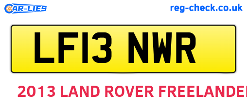 LF13NWR are the vehicle registration plates.