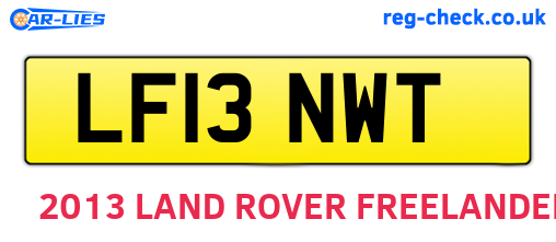 LF13NWT are the vehicle registration plates.
