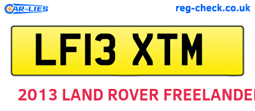 LF13XTM are the vehicle registration plates.