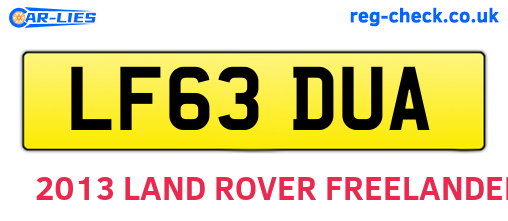 LF63DUA are the vehicle registration plates.