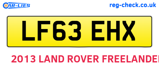 LF63EHX are the vehicle registration plates.