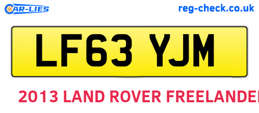 LF63YJM are the vehicle registration plates.