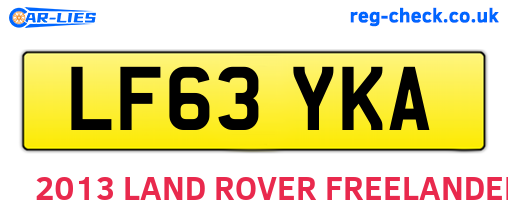 LF63YKA are the vehicle registration plates.