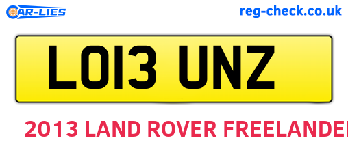 LO13UNZ are the vehicle registration plates.