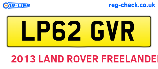 LP62GVR are the vehicle registration plates.